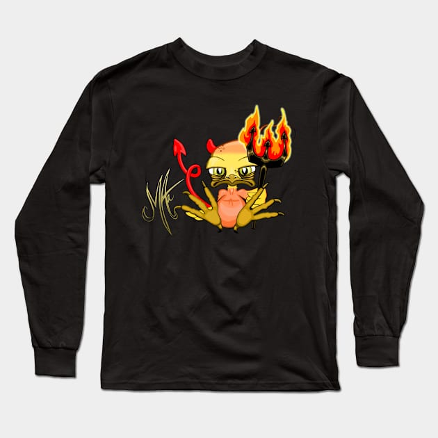 Grumpy Chicken Devil Long Sleeve T-Shirt by Grumpy Chicken